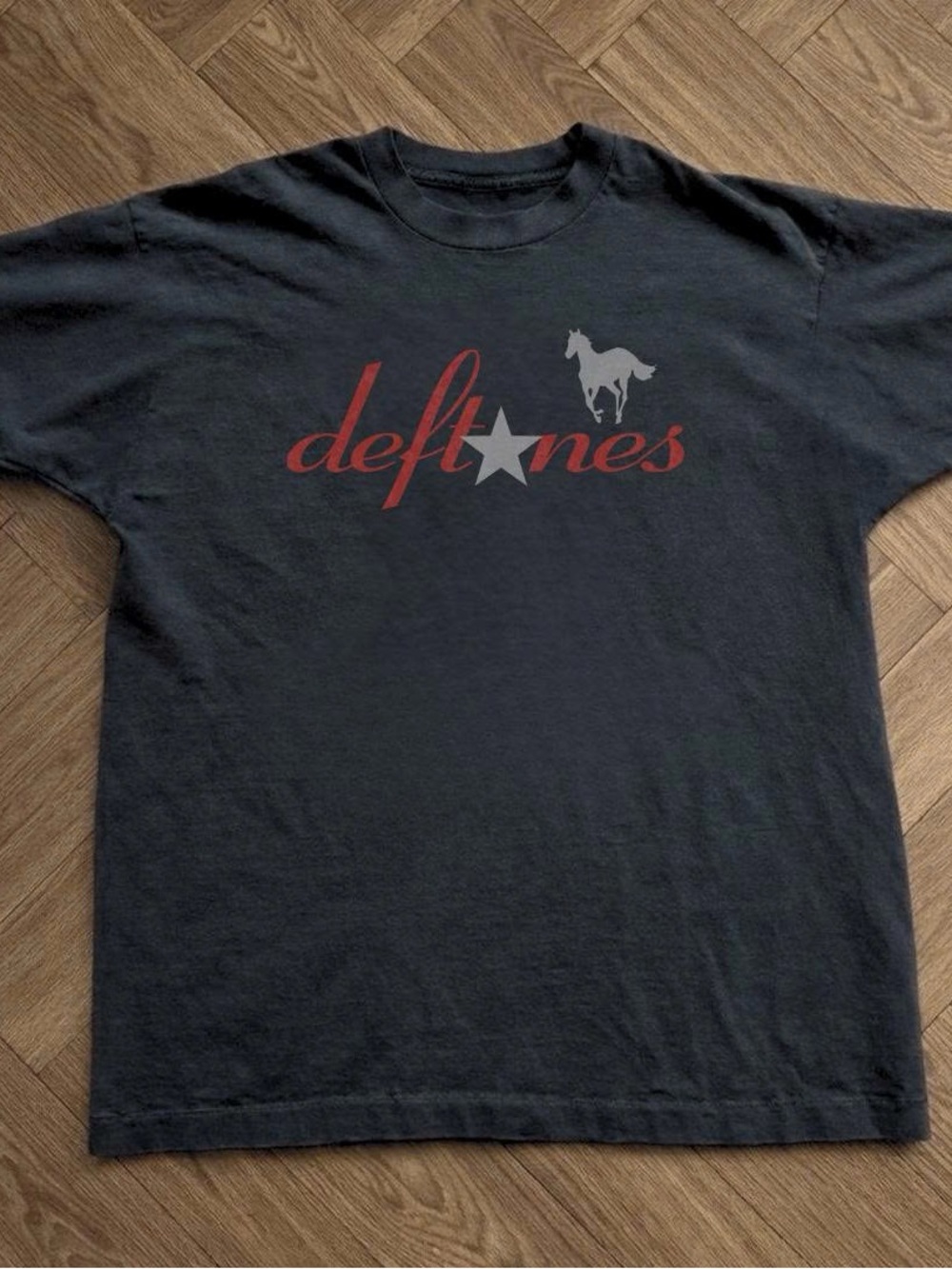 Short Sleeve Deftones Tee - Black with Red & Gray Print